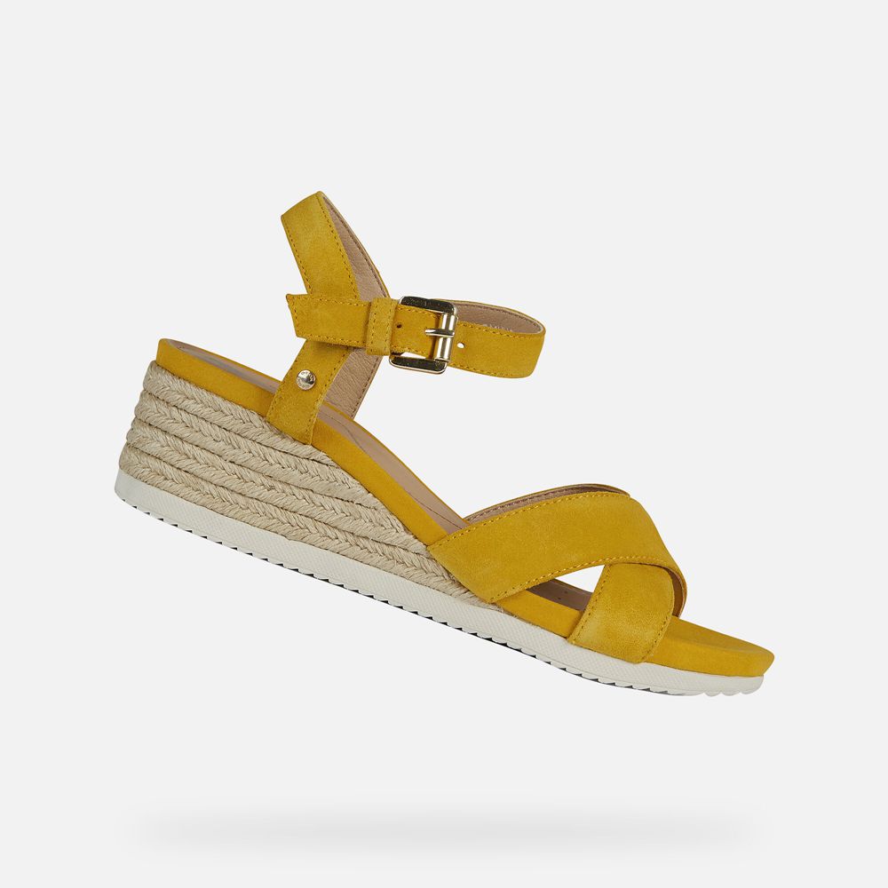 Geox Sandals Yellow Ischia - Geox Womens Shoes - FJYBNW384